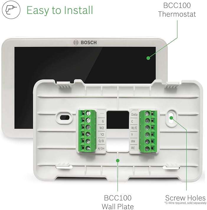 Bosch Large 5-Inch Full-Color Touch Screen Sleek Easy Setup Connected Control Smart Phone Wi-Fi Thermostat for 24V HVAC Systems with Bosch Connected Control App - Image 7