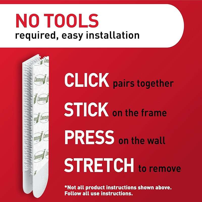 Command 15 lb Large Picture Hanging Strips 14 Pairs (28 Strips), Damage-Free Hanging Picture Hangers, No Tools Wall Hanger for Home Decor, White Adhesive - Image 7