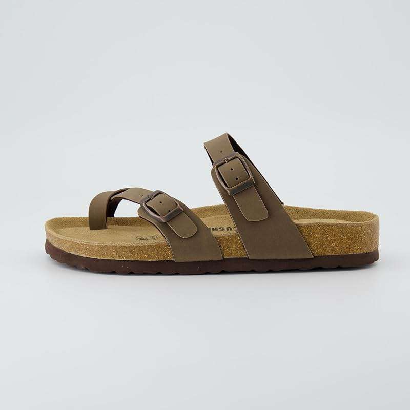 CUSHIONAIRE Luna Sandals for Women, Cork Footbed Womens Sandals for Summer Comfort with Adjustable Straps, Wide Width Available - Image 2