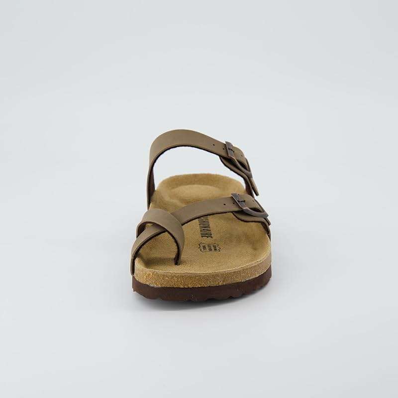 CUSHIONAIRE Luna Sandals for Women, Cork Footbed Womens Sandals for Summer Comfort with Adjustable Straps, Wide Width Available - Image 3