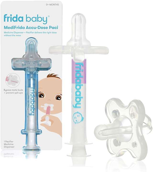 Frida Baby Medicine Pacifier Syringe, Accu-Dose Paci, Medi Frida Dispenser for Mess & Fuss Free Use, Made in USA - Image 1