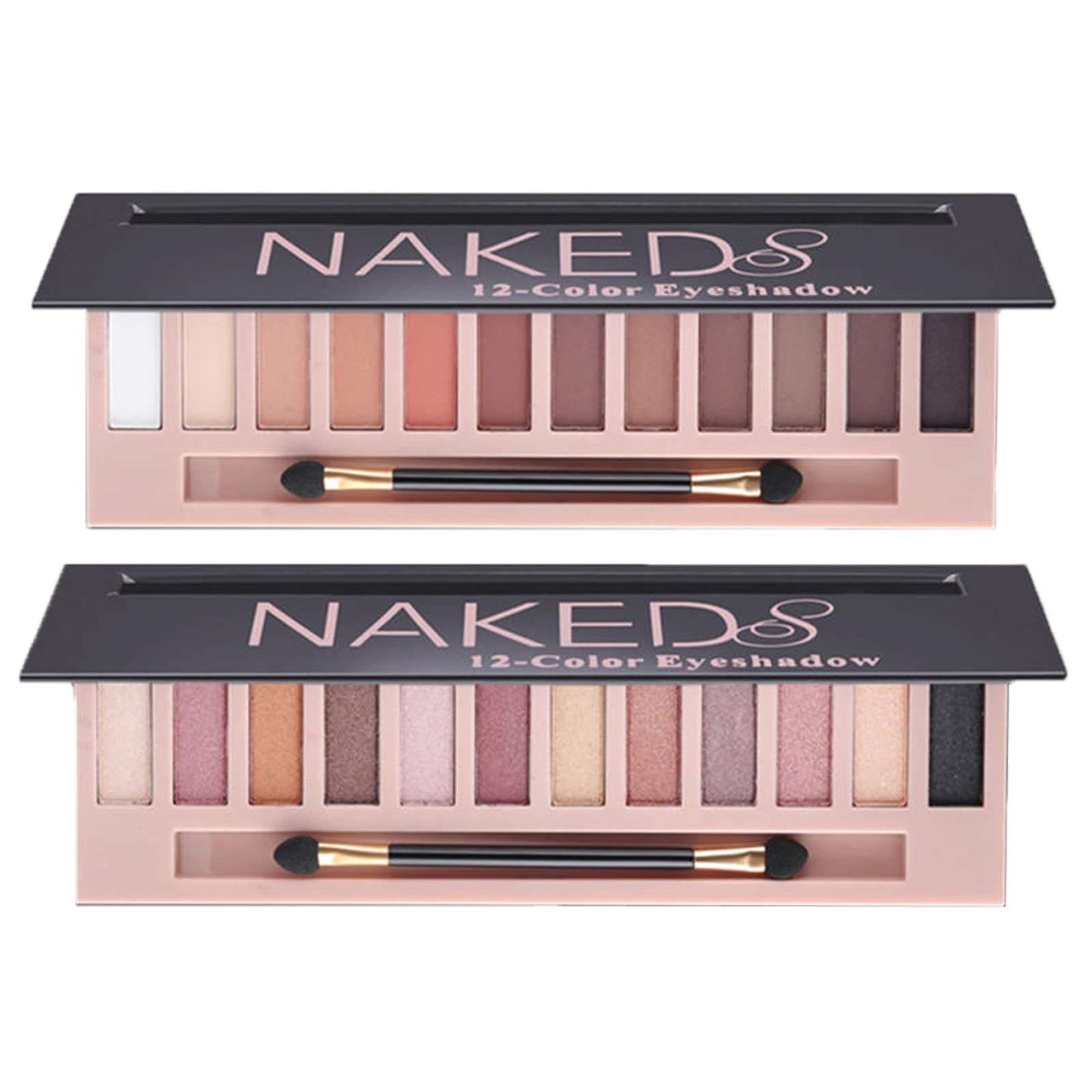 BestLand 2 Pack 12 Colors Makeup Nude Colors Eyeshadow Palette Natural Nude Matte Shimmer Glitter Pigment Eye Shadow Pallete Set Waterproof Smokey Professional Beauty Makeup Kit (2 PCS) - Image 1