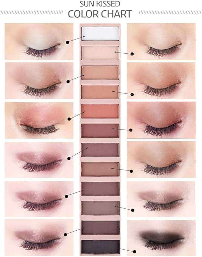 BestLand 2 Pack 12 Colors Makeup Nude Colors Eyeshadow Palette Natural Nude Matte Shimmer Glitter Pigment Eye Shadow Pallete Set Waterproof Smokey Professional Beauty Makeup Kit (2 PCS) - Image 5