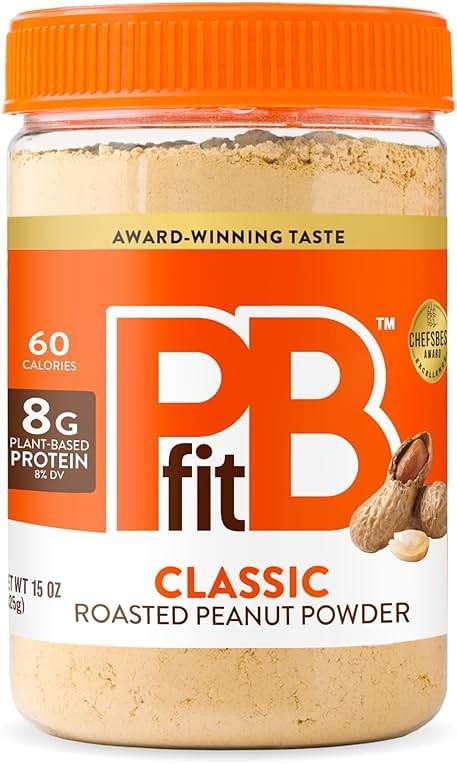 PBfit 15 Ounce Classic Peanut Butter Powder, Powdered Peanut Butter Spread From Real Roasted Peanuts, 8g of Protein 8% DV, Gluten-Free, 60 calories, 87% less fat (Pack of 1) - Image 1