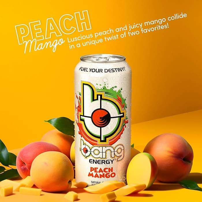 Bang Energy Peach Mango, Sugar-Free Energy Drink, 16-Ounce | Pack of 12 - Image 3