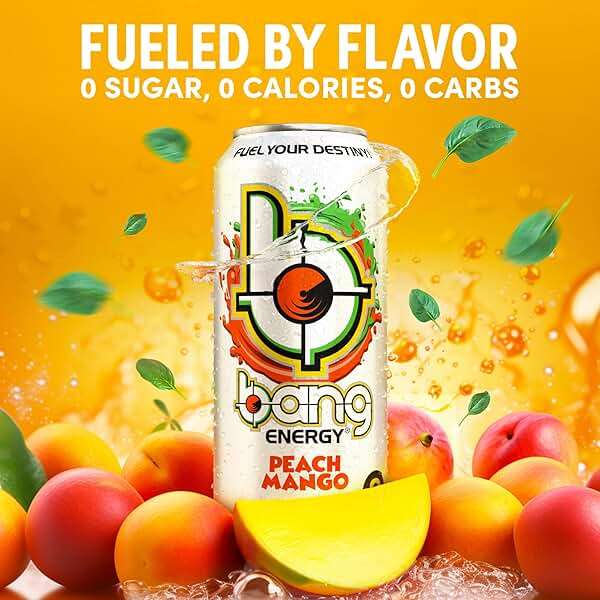 Bang Energy Peach Mango, Sugar-Free Energy Drink, 16-Ounce | Pack of 12 - Image 4
