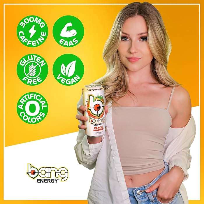 Bang Energy Peach Mango, Sugar-Free Energy Drink, 16-Ounce | Pack of 12 - Image 5