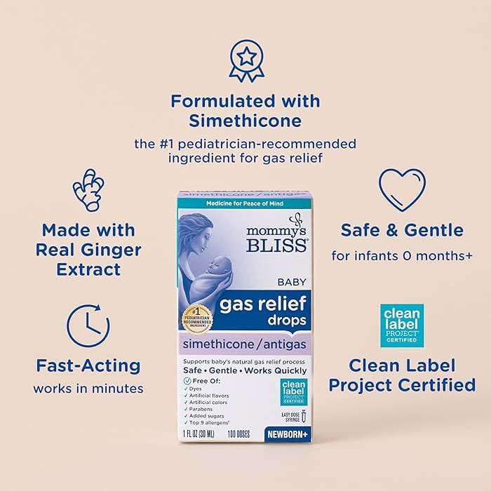 Mommy's Bliss Gas Relief Drops Bottle, Ginger extract flavor, 1 Fl Oz - Image 3