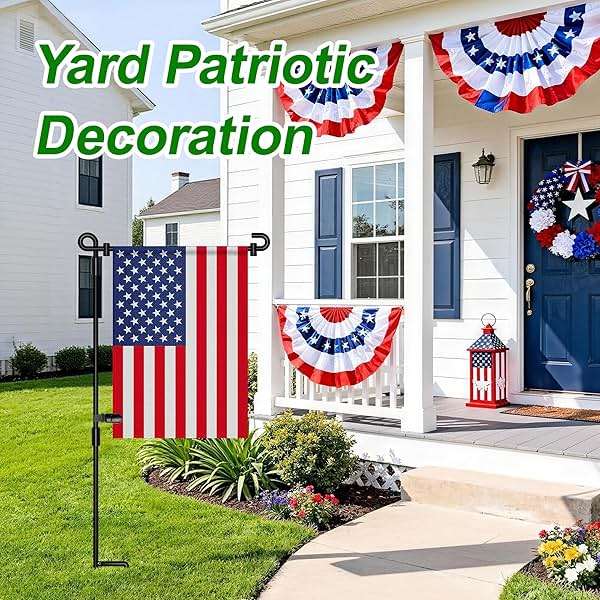 HOOSUN Garden Flag Stand,Premium Garden Flag Holder Pole Metal Powder-Coated Weather-Proof Paint with Graden Flag Clip and Spring Stoppers Without Flag Garden Decorations - Image 5