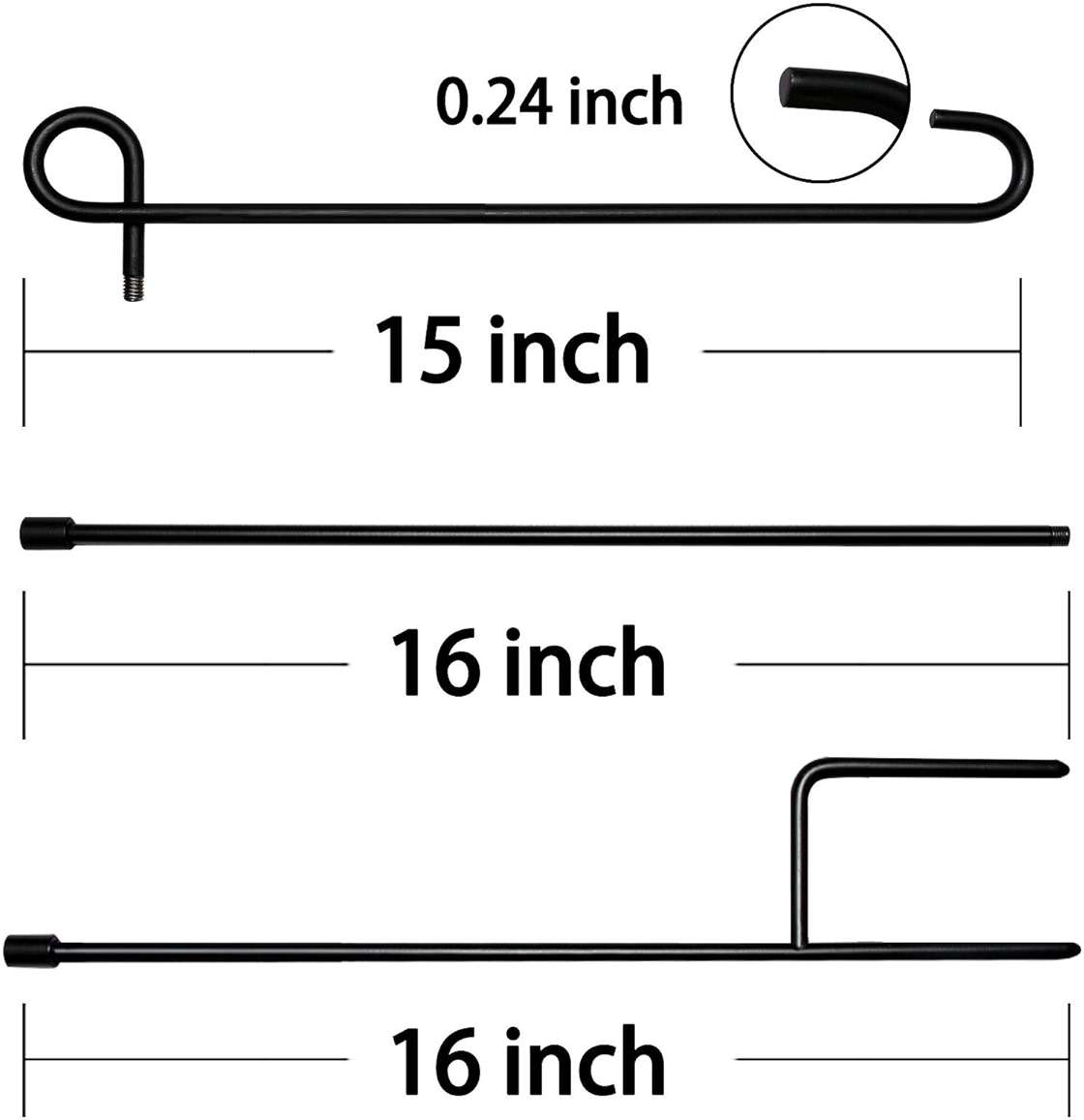HOOSUN Garden Flag Stand,Premium Garden Flag Holder Pole Metal Powder-Coated Weather-Proof Paint with Graden Flag Clip and Spring Stoppers Without Flag Garden Decorations - Image 8