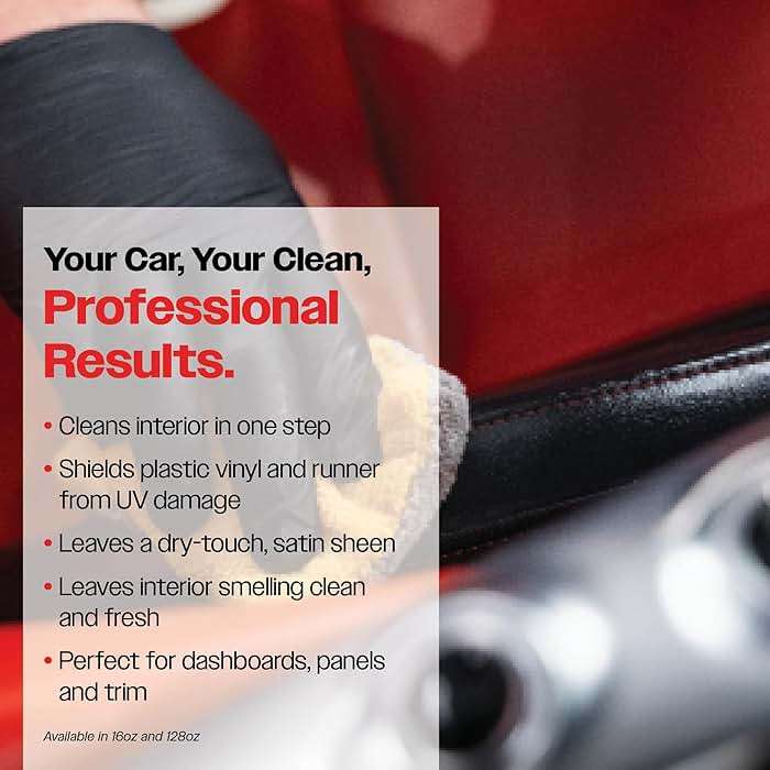 Malco Clean and Shine Interior Car Cleaner and Dressing - Best Interior Car Care to Restore Leather Plastic and Vinyl / 1 Simple Step To Clean, Condition, and Protect/Non-Glare Satin Finish (125901) - Image 3