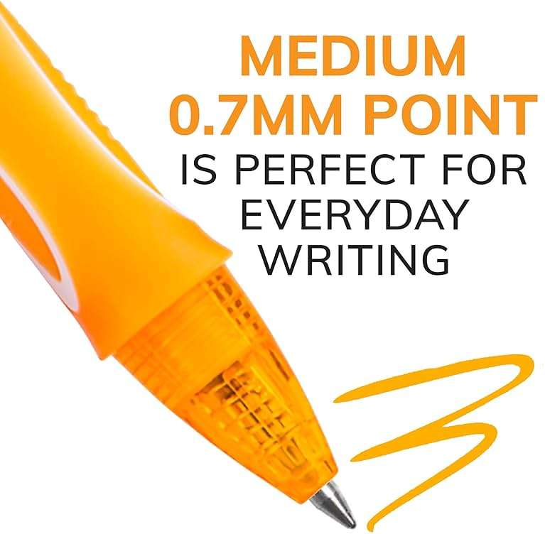 BIC Gelocity Quick Dry Assorted Colors Gel Pens, Medium Point (0.7 mm), School Supplies for Color-Coding Notes, with Full Grip, 12-Count Pack in Assorted Colors - Image 6
