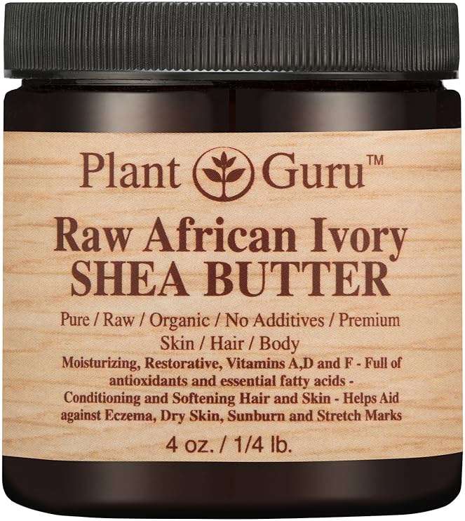 African Shea Butter Raw Unrefined 100% Pure Natural Organic Ivory Grade A - 4 oz - DIY Body Butters, Lotion, Cream, lip Balm & Soap Making Supplies, Eczema & Psoriasis Aid, Stretch Mark Product - Image 1