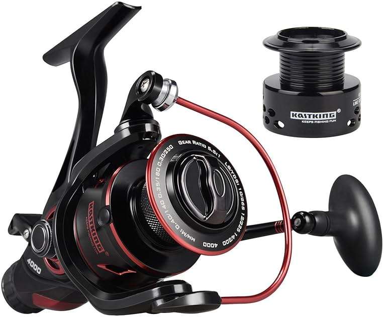 KastKing Sharky Baitfeeder III Spinning Reel 10+1 Shielded Stainless Steel BB - Carbon Fiber Drag for Live Liner Bait Fishing Action - Image 1