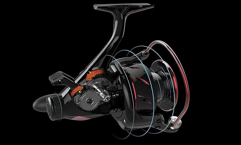 KastKing Sharky Baitfeeder III Spinning Reel 10+1 Shielded Stainless Steel BB - Carbon Fiber Drag for Live Liner Bait Fishing Action - Image 8