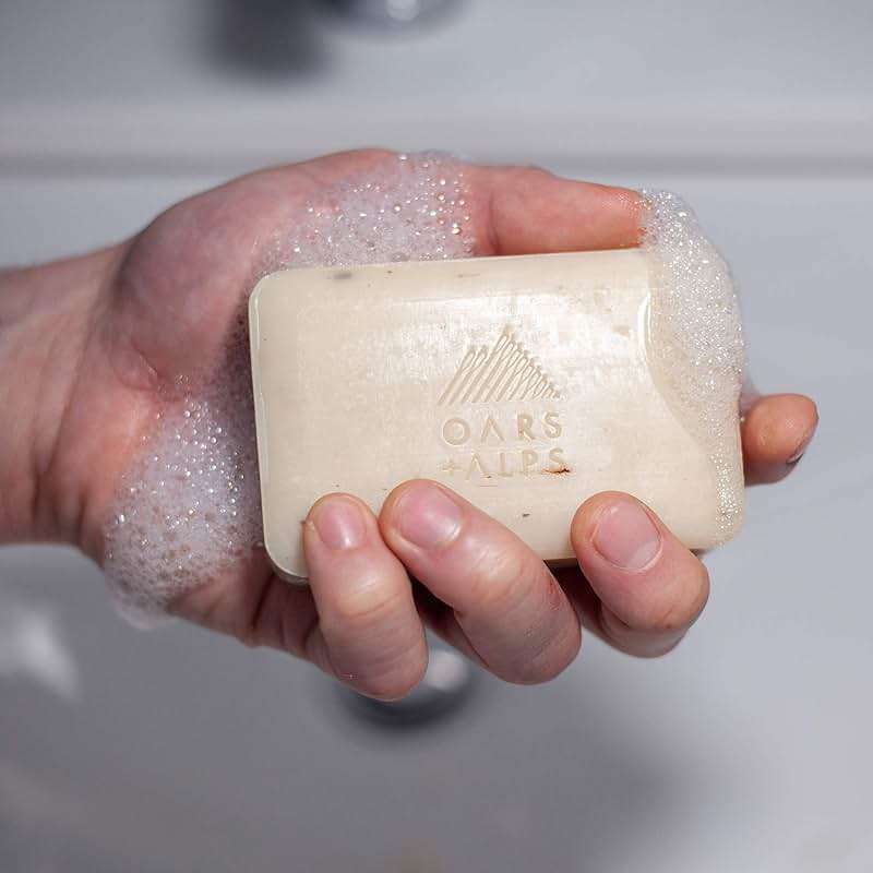 Oars + Alps Exfoliating & Moisturizing Bar Soap for Men, Deep Cleaning Soap, Clean Ingredients, All Skin Types, Shea Butter, Jojoba Oil, 1pk - Image 2