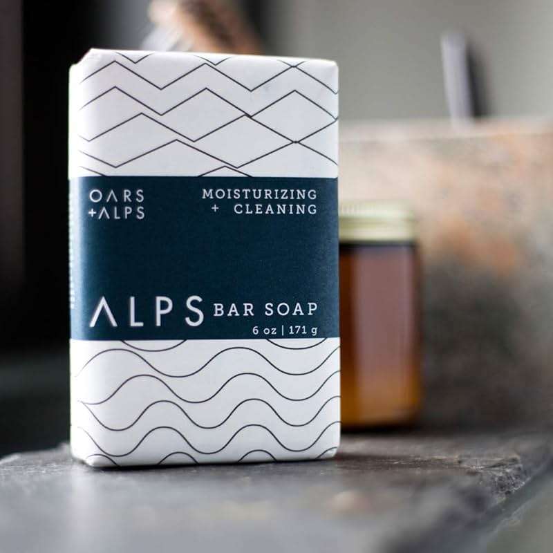Oars + Alps Exfoliating & Moisturizing Bar Soap for Men, Deep Cleaning Soap, Clean Ingredients, All Skin Types, Shea Butter, Jojoba Oil, 1pk - Image 4