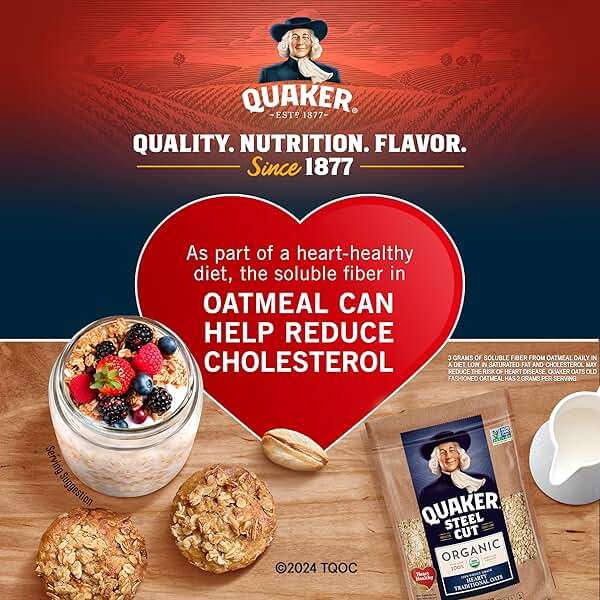 Quaker Steel Cut Oats, USDA Organic, Non GMO Project Verified, 20oz Resealable Bags (Pack of 4) - Image 4