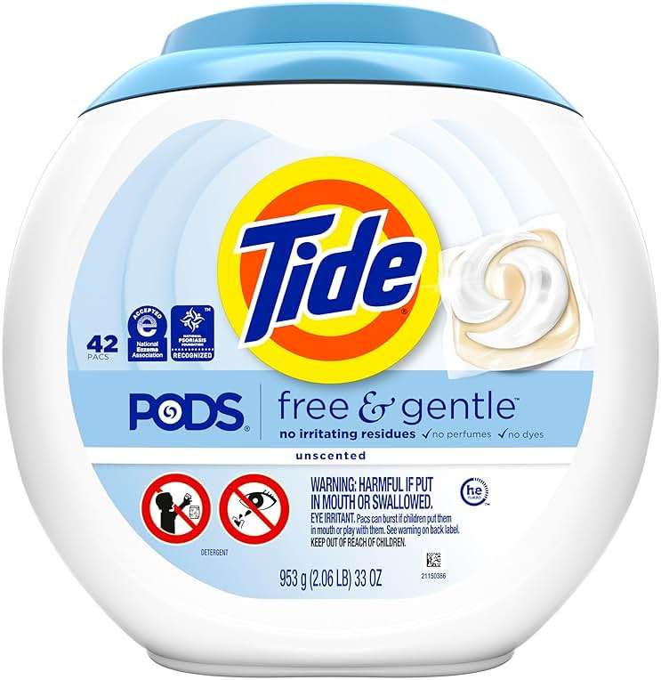 Tide, Pods Free and Gentle Laundry Detergent Soap Pacs, Tide Pods Laundry Detergent, 42 Count - Image 12