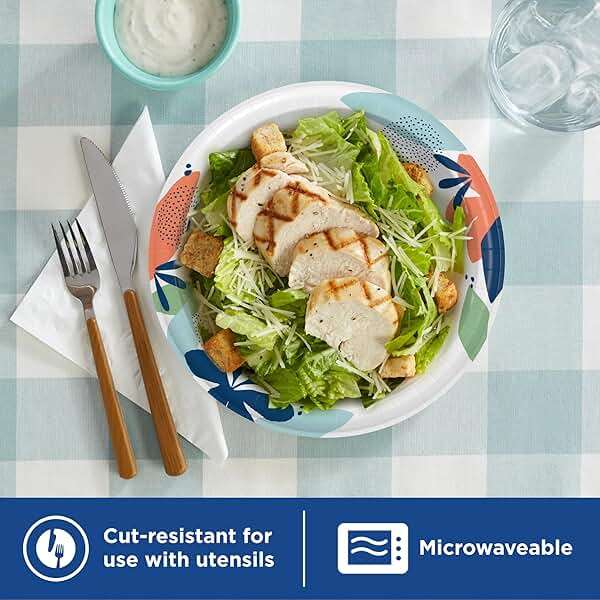 Dixie Medium Paper Plates, 8.5 Inch, 90 Count, 2X Stronger, Microwave-Safe, Soak-Proof, Cut Resistant, Disposable Plates For Everyday Breakfast, Lunch, & Dinner Meals - Image 5