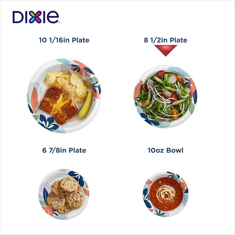 Dixie Medium Paper Plates, 8.5 Inch, 90 Count, 2X Stronger, Microwave-Safe, Soak-Proof, Cut Resistant, Disposable Plates For Everyday Breakfast, Lunch, & Dinner Meals - Image 7