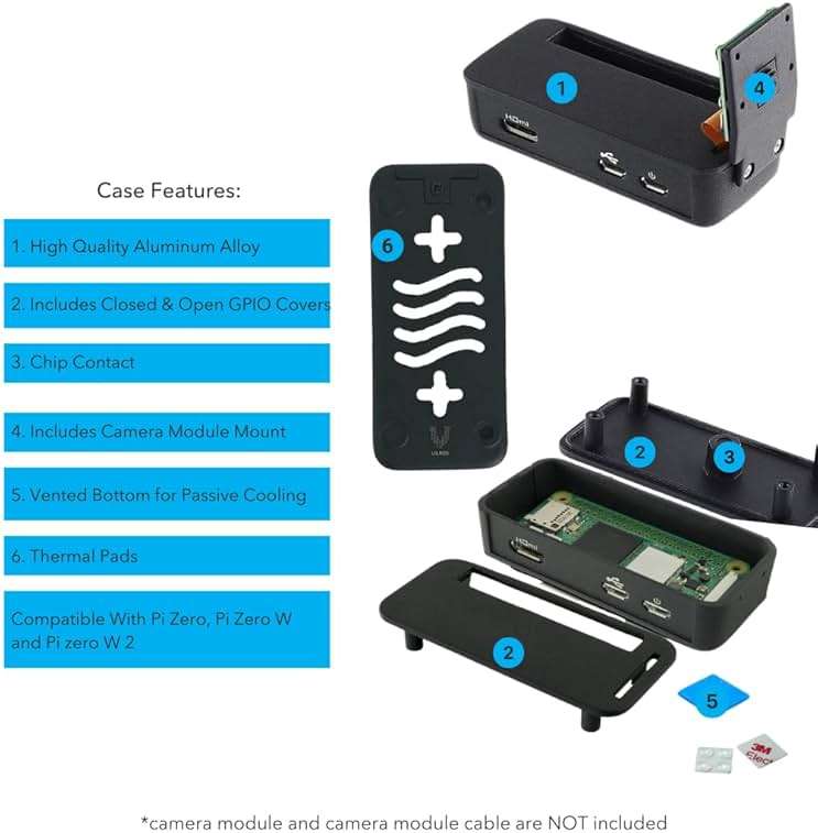Raspberry Pi Zero W Basic Starter Kit (Black Plastic Case) - Image 3