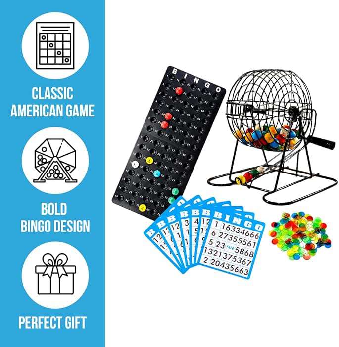 Regal Games Deluxe Bingo Game Set with Cage, Board, Balls, 18 Cards, and Chips - Image 3