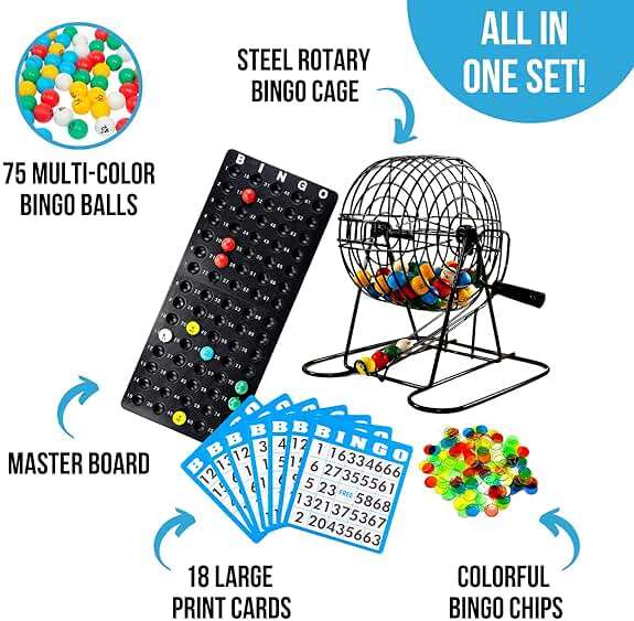 Regal Games Deluxe Bingo Game Set with Cage, Board, Balls, 18 Cards, and Chips - Image 4