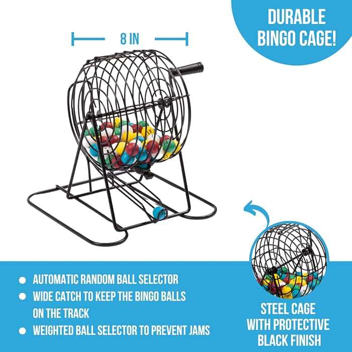 Regal Games Deluxe Bingo Game Set with Cage, Board, Balls, 18 Cards, and Chips - Image 5