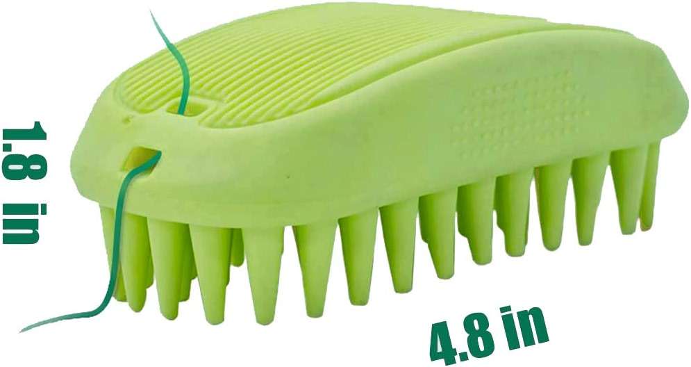 Pet Silicone Shampoo Brush for Long & Short Hair Medium Large Pets Dogs Cats,Shower Wash Curry Brush,Dog hair Products Accessories Dog Back Massage for Long & Short Hair Small Large Pets Dogs(Green) - Image 2