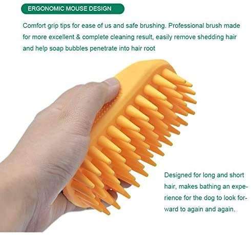 Pet Silicone Shampoo Brush for Long & Short Hair Medium Large Pets Dogs Cats,Shower Wash Curry Brush,Dog hair Products Accessories Dog Back Massage for Long & Short Hair Small Large Pets Dogs(Green) - Image 3