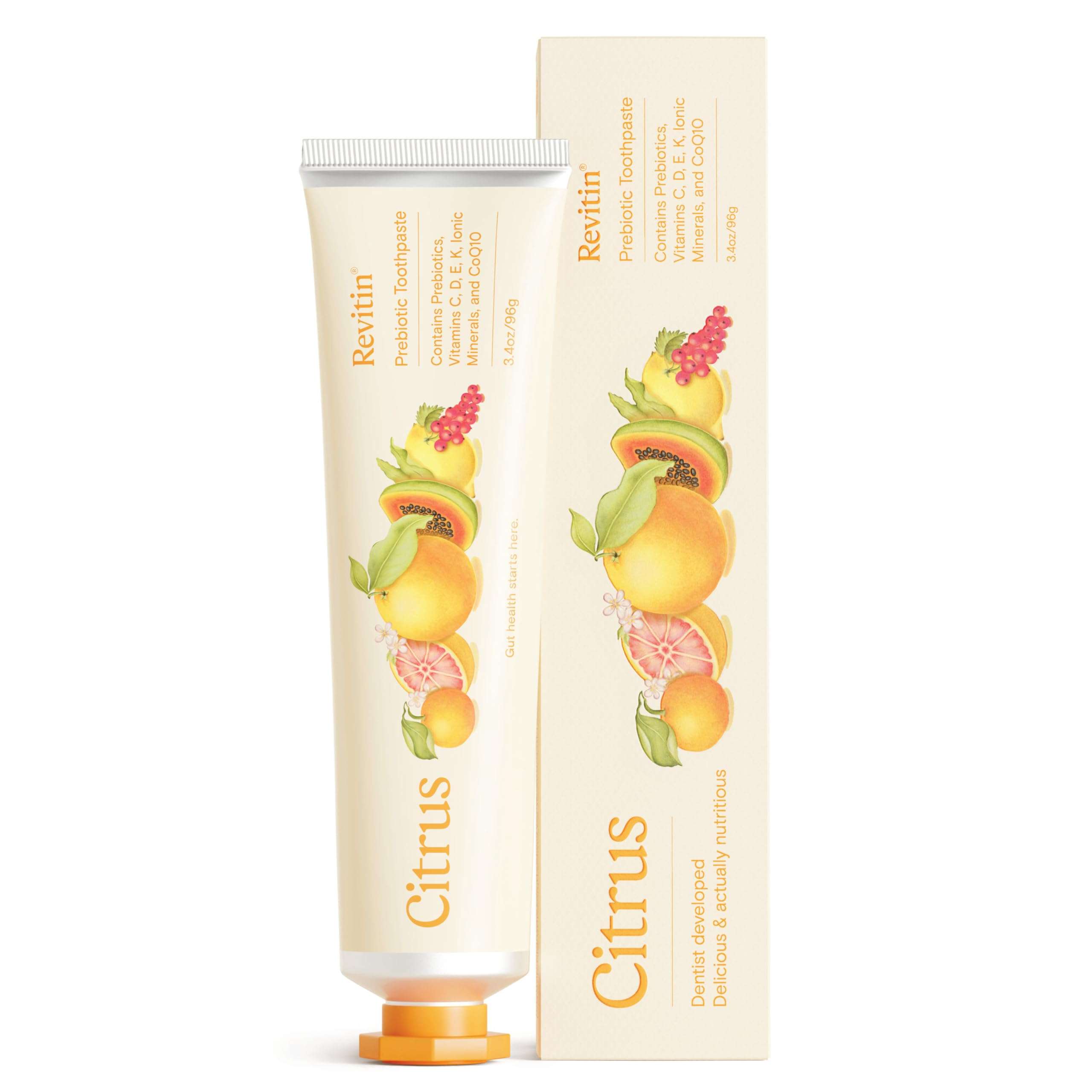 Revitin Toothpaste | Fluoride-Free Prebiotic Citrus Tooth Gel | No SLS, Gluten Free, Dye Free, GMO Free, No Sweeteners | Non-Toxic, Kid Approved - Image 1