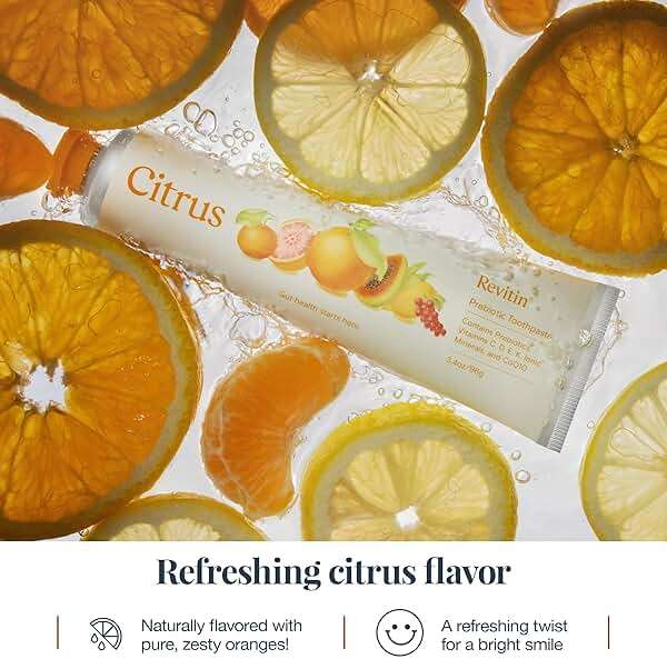 Revitin Toothpaste | Fluoride-Free Prebiotic Citrus Tooth Gel | No SLS, Gluten Free, Dye Free, GMO Free, No Sweeteners | Non-Toxic, Kid Approved - Image 5