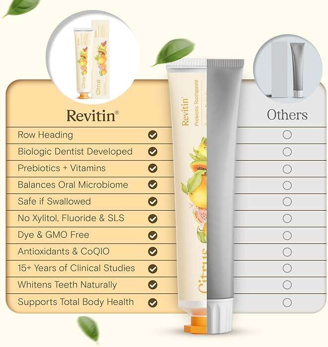 Revitin Toothpaste | Fluoride-Free Prebiotic Citrus Tooth Gel | No SLS, Gluten Free, Dye Free, GMO Free, No Sweeteners | Non-Toxic, Kid Approved - Image 8