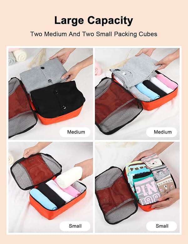 GOX Ultra Light 5 piece Packing Cubes Travel Luggage Organizer 1 Large 2 Medium 2 Small - Image 4