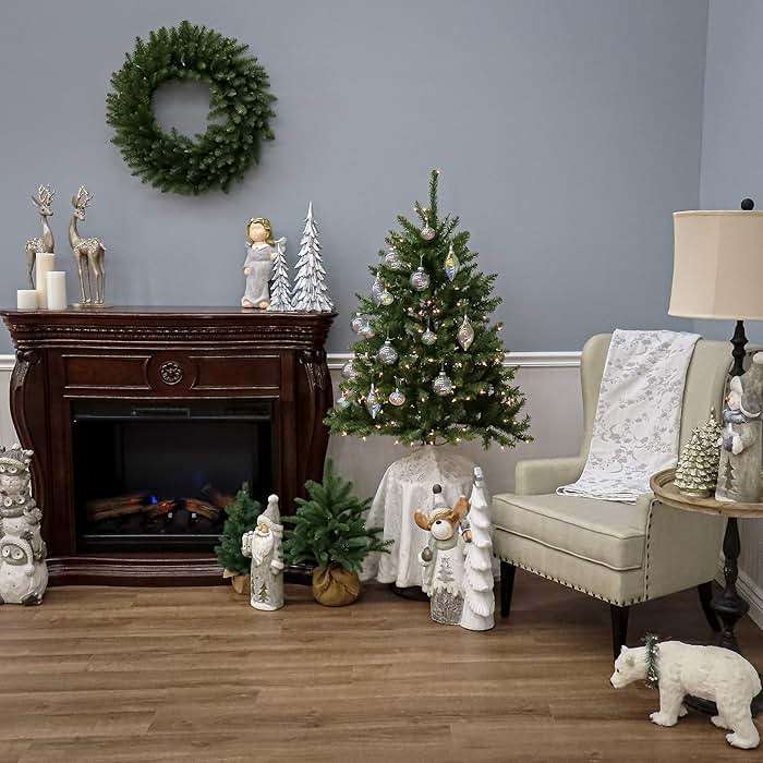 National Tree Company 4 ft Pre-Lit Dunhill Fir Mini Artificial Christmas Tree, 200 Warm White LED Lights, 559 Tips, Includes Stand, Green - Image 6