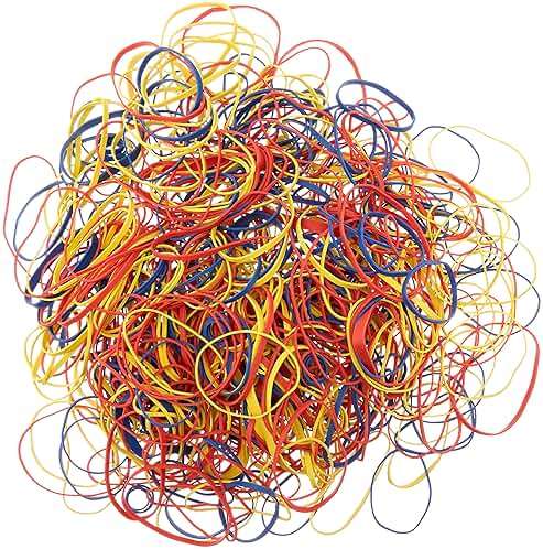 Amazon Basics Assorted Size and Color Rubber Bands, Strong Elastic Stretch Office Supplies, 0.5 lb. Variety Assortment - Image 5