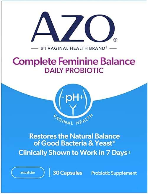 AZO Complete Feminine Balance Daily Vaginal Probiotics for Women, Clinically Proven to Help Protect Vaginal Health, Helps balance pH and yeast, 30 Count - Image 1