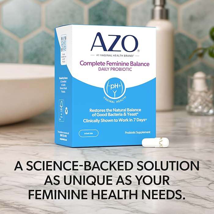 AZO Complete Feminine Balance Daily Vaginal Probiotics for Women, Clinically Proven to Help Protect Vaginal Health, Helps balance pH and yeast, 30 Count - Image 6