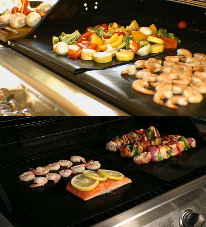 RENOOK Grill Mat Set of 6-100% Non-Stick Reusable Mats for Gas, Charcoal or Electric Grills - Easy to Clean - 15.75 x 13-Inch, Black - Image 7