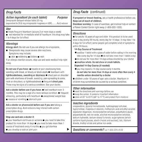 Amazon Basic Care Omeprazole Delayed Release Tablets 20 mg, Acid Reducer, treats frequent heartburn,, Cream, Regular, 42 Count (Pack of 1), 42 Count, - Image 5
