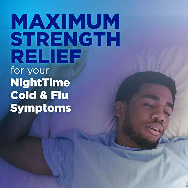 Amazon Basic Care Night Time Cold & Flu Liquid, Cherry, 12 Fl Oz (Pack of 1) - Image 6
