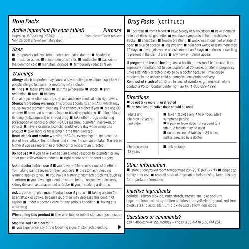 Basic Care Ibuprofen Tablets, 500 Count - Image 3