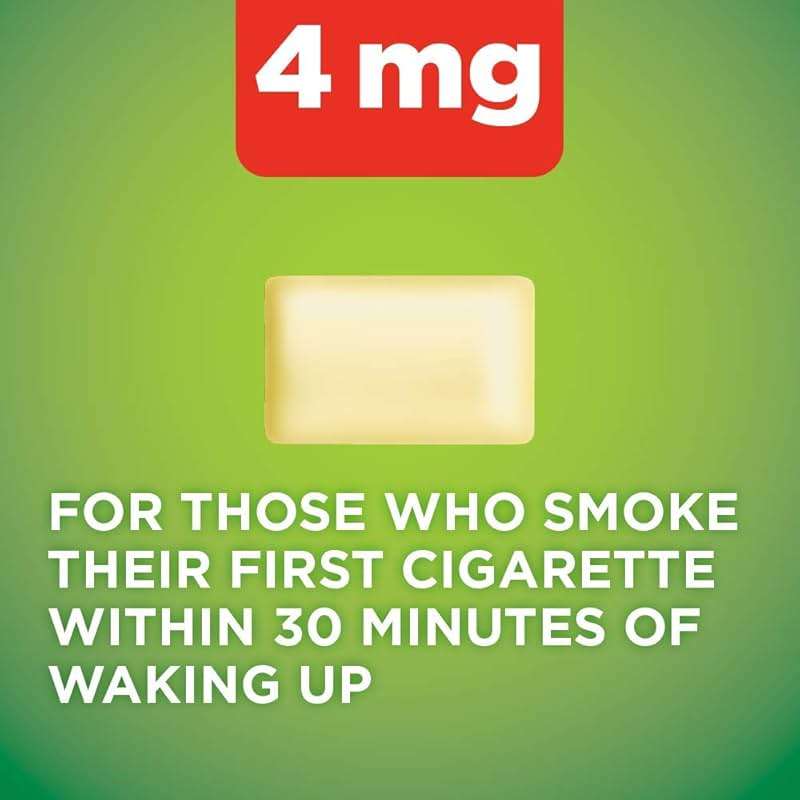 Amazon Basic Care Nicotine Polacrilex Coated Gum, 4 mg, Cool Mint Flavor, Stop Smoking Aid, Quit Smoking, Reduce Withdrawal Symptoms, 20 Count - Image 2