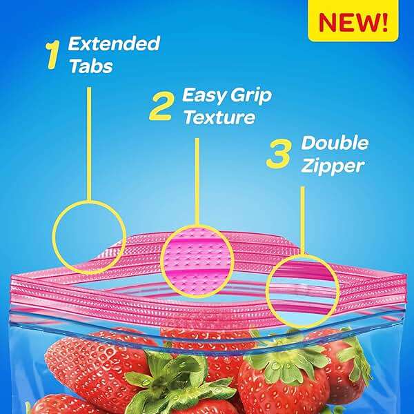 Ziploc Storage Bags with New Grip 'n Seal Technology, For Food, Sandwich, Organization and More, Gallon, 19 Count - Image 5