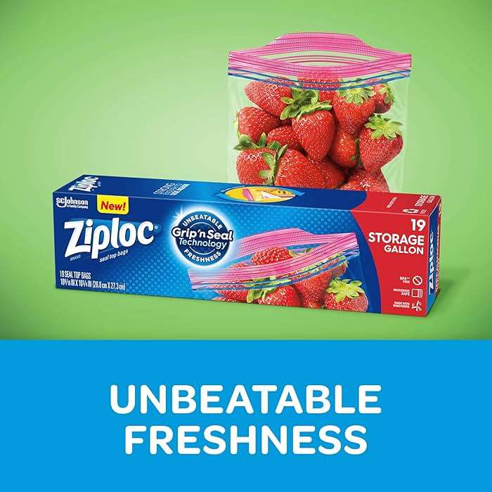 Ziploc Storage Bags with New Grip 'n Seal Technology, For Food, Sandwich, Organization and More, Gallon, 19 Count - Image 10