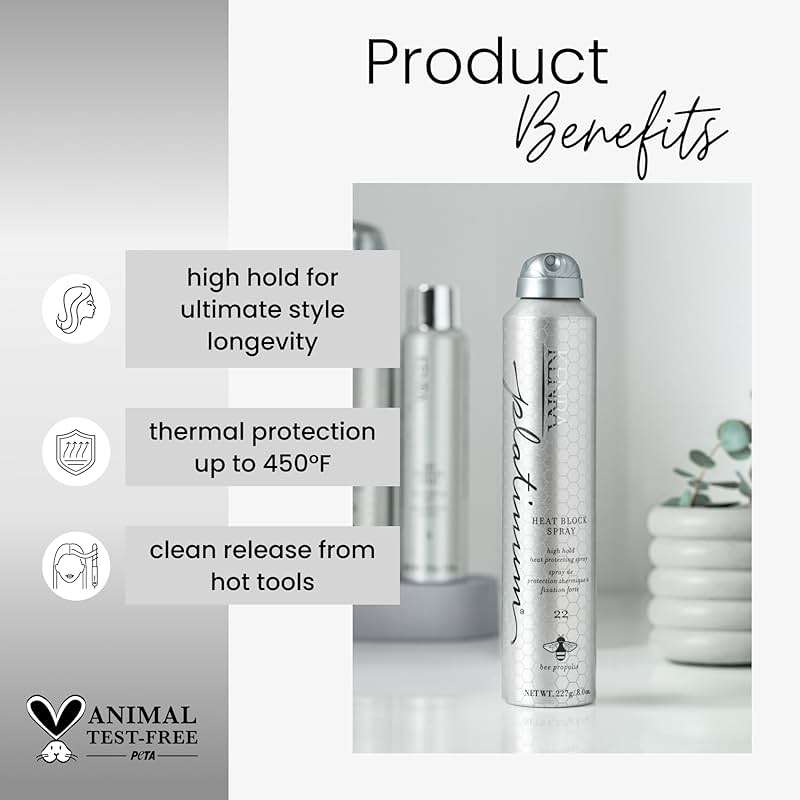 Kenra Platinum Heat Block Spray 22 | Heat Protecting Hairspray | High Hold For Ultimate Style Longevity | Clean Release From Hot Tools | All Hair Types - Image 2