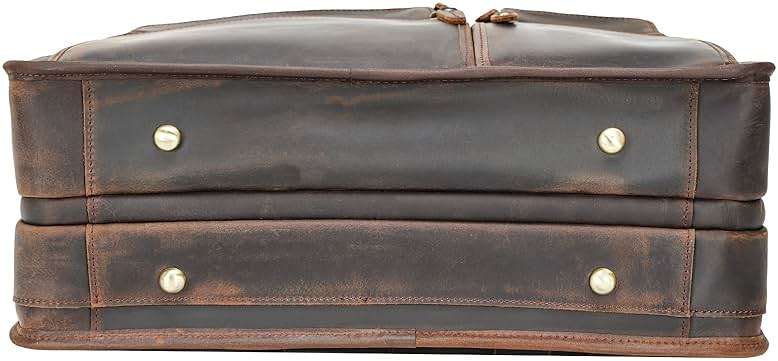 Polare Modern Messenger Bag with Retro Feel 17" Men’s Laptop Briefcase with Full Grain Leather and Premium YKK Zippers - Image 7