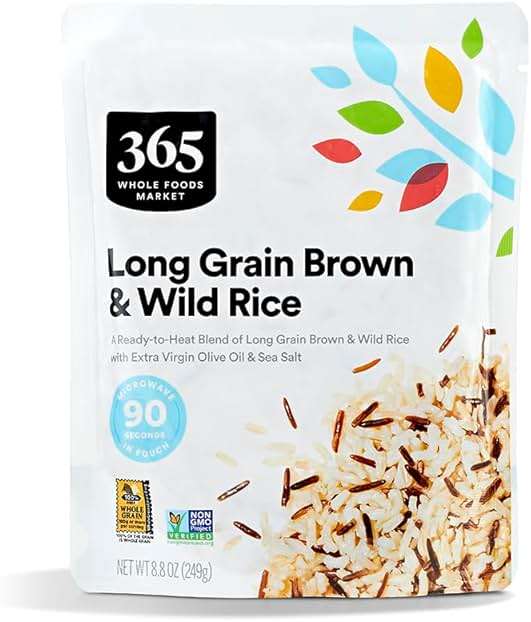 365 by Whole Foods Market, Long Grain Brown & Wild Rice, 8.8 Ounce, (Ready to Heat) - Image 1