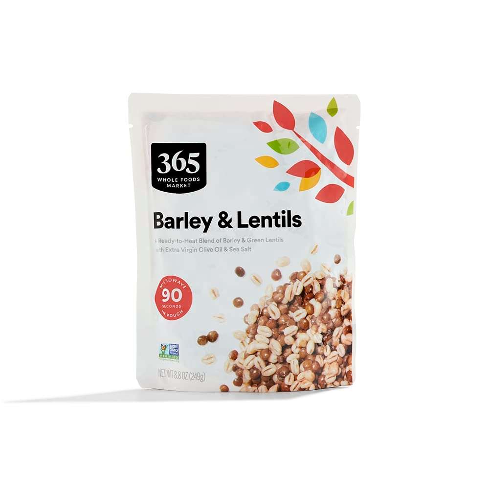365 by Whole Foods Market, Barley & Green Lentils, Ready-to-Heat, 8.8 Ounce - Image 1